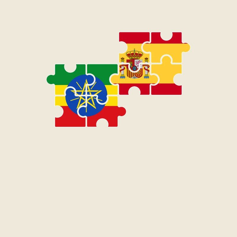 Äthiopien Spanien Flagge Äthiopier