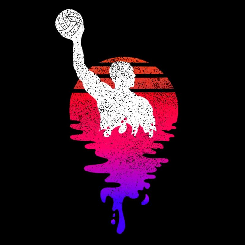 Joueurs de water-polo Coucher de soleil