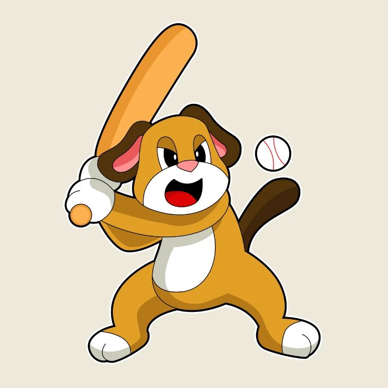Hund Baseball Baseballschläger