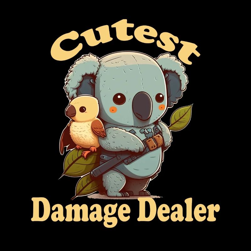 Mignon causer des dégâts koala ours avec petit vog