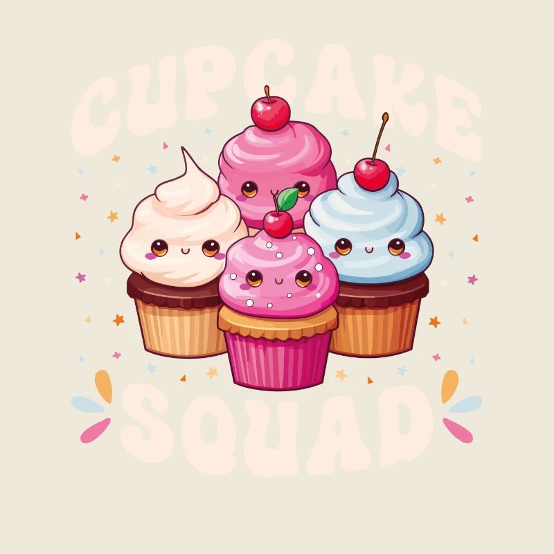 Cupcake Squad Design Kawaii Cupcake Squad