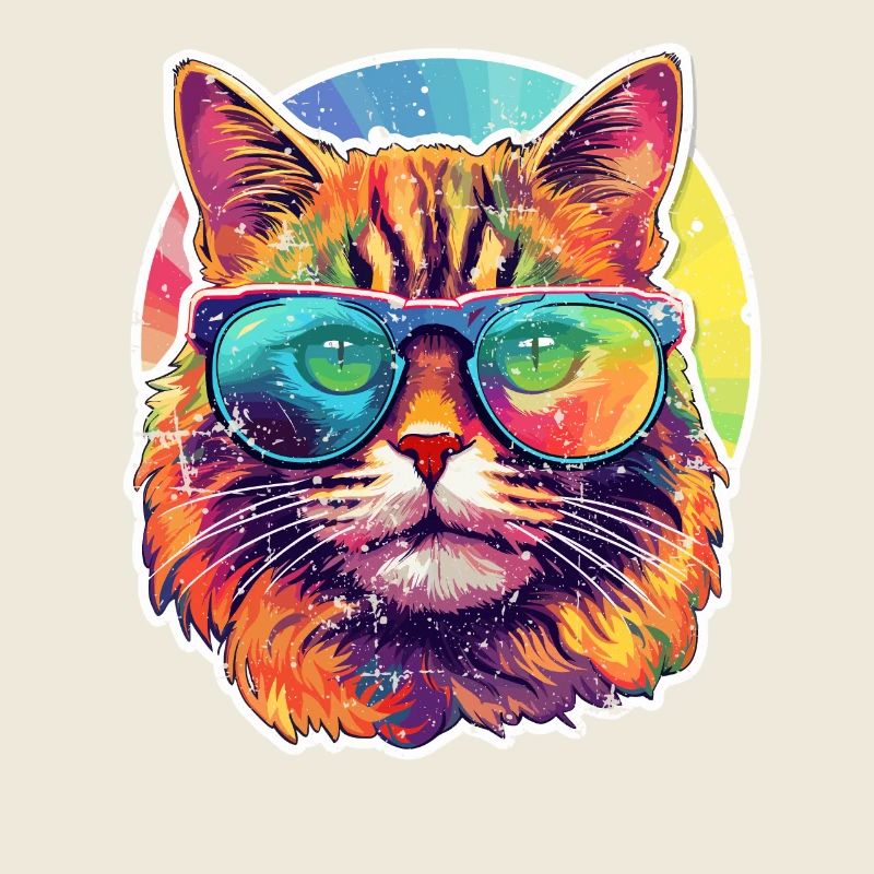 Katze Hippie 60s 70s