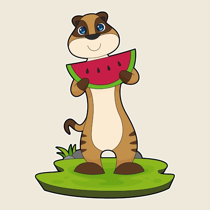 Suricate fruit de pastèque