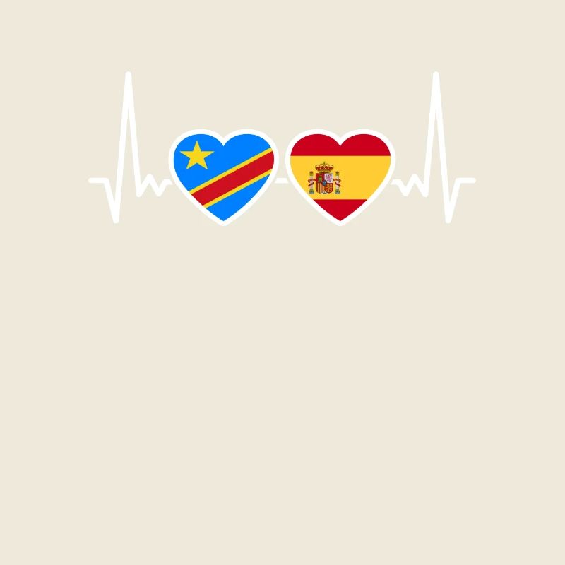 DR Kongo Spanien Herzschlag Flagge Kongolese