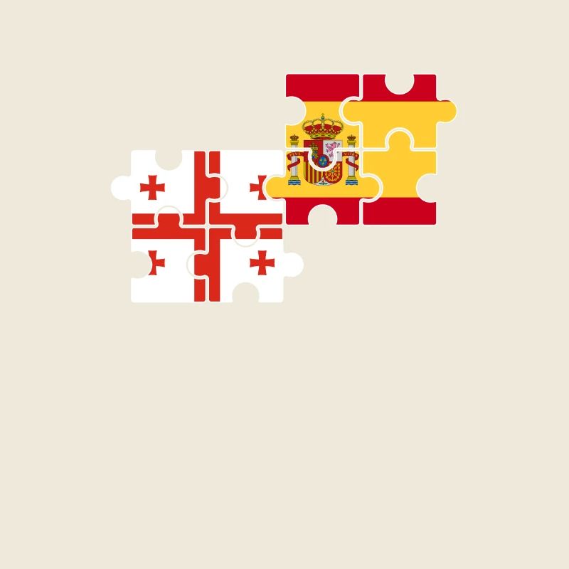 Géorgie Espagne Drapeau Espagnol Géorgien