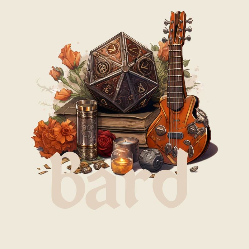 Barde mit W20 & Items – Fantasy RPG Design