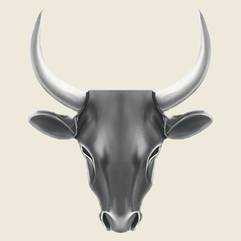 STILISIERTER STIER MIT GROSSEN HÖRNERN