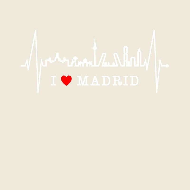 Madrid Skyline Heartbeat Spain Silhouette Pulse
