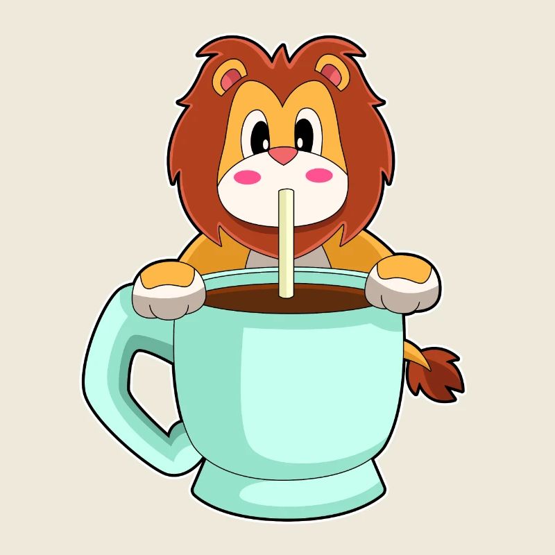 Löwe Tasse Kaffe