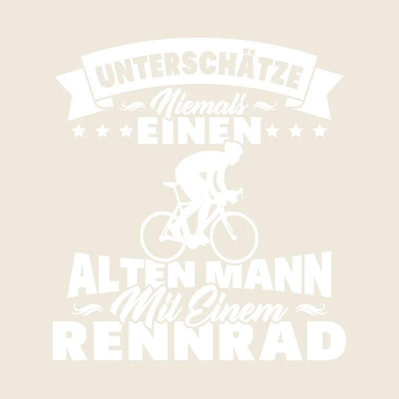 Alten mann mit einem Rennrad