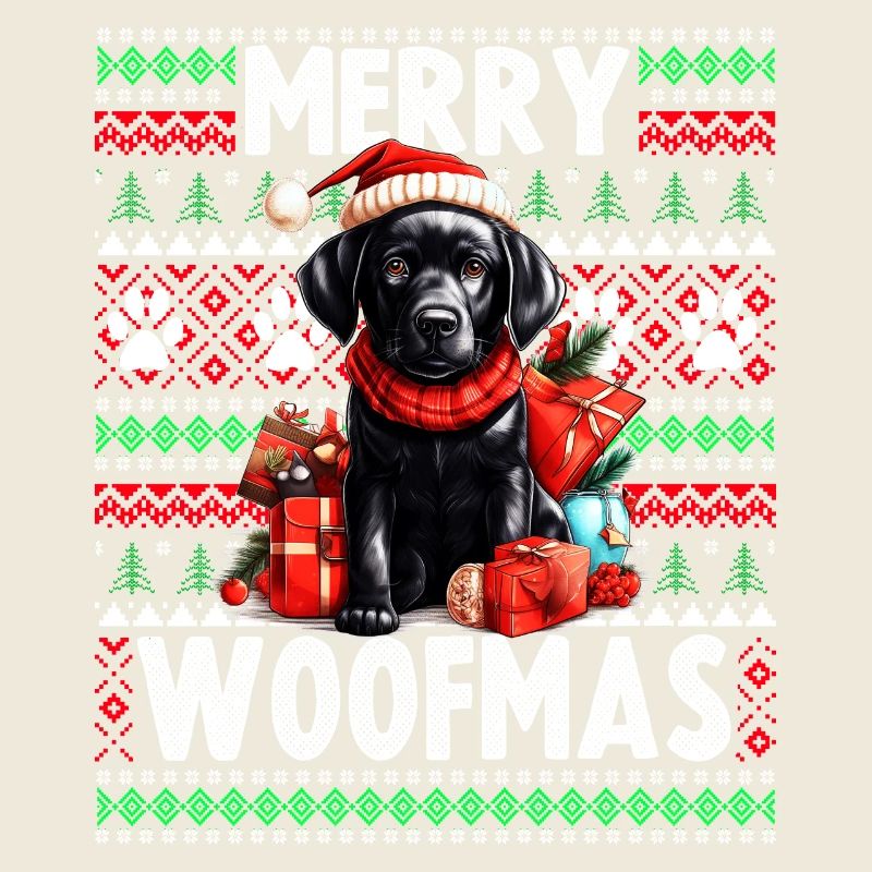 Schwarzer Labrador Hund Lustige Weihnachten Hässlicher Pullover