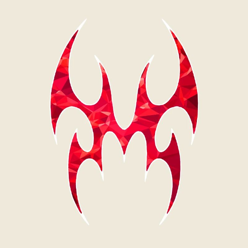 Alien Spider aus roten Polygonen