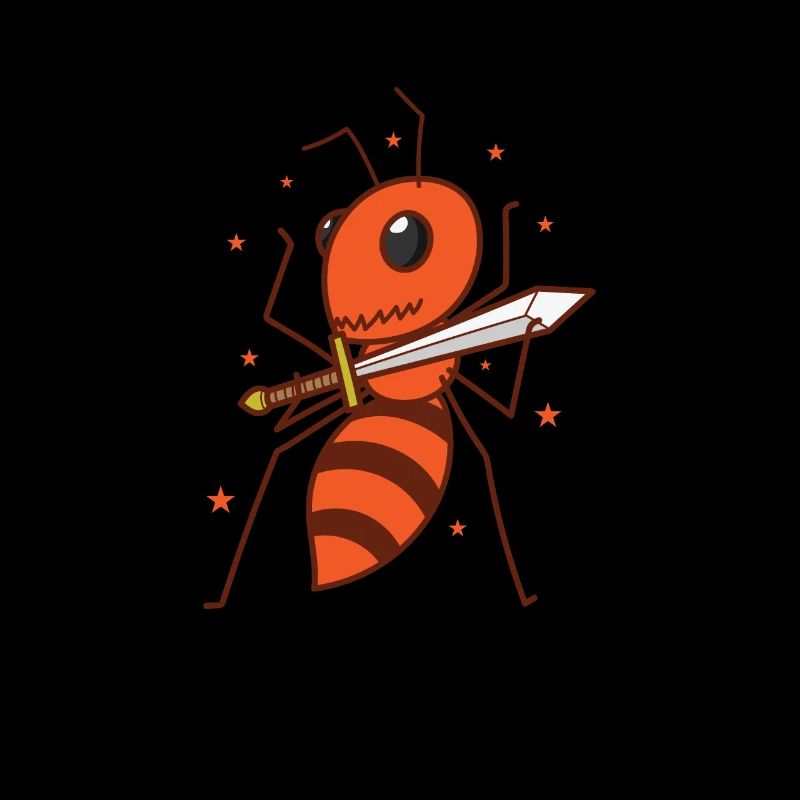 Fourmi avec épée, insectes industrieux