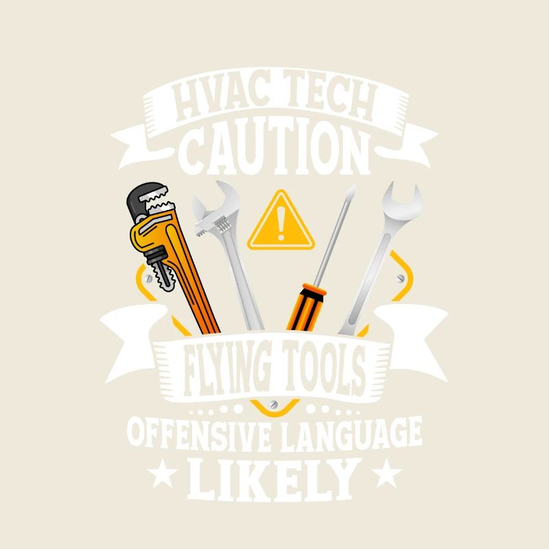 HVAC Tech Caution Installateur d’outils volants Technicia