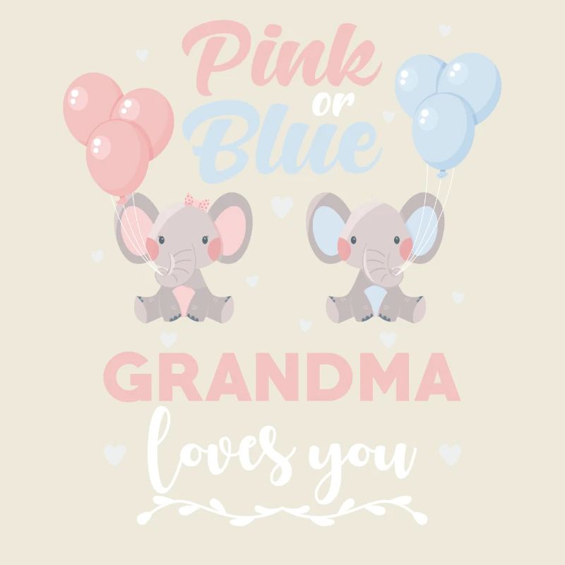 Éléphant grand-mère rose ou bleu