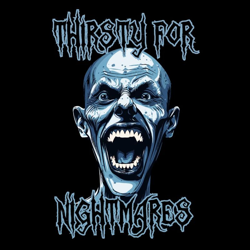 Nightmare fanged vampire like man, crazy, horror