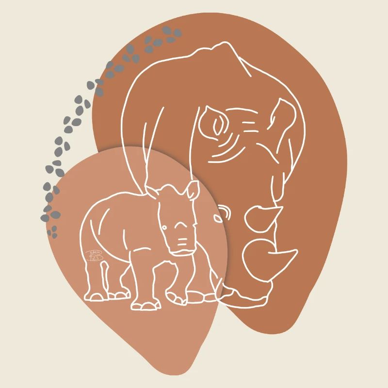 « Rhinoceros », Boho Line Art Design, série « Big 5 »