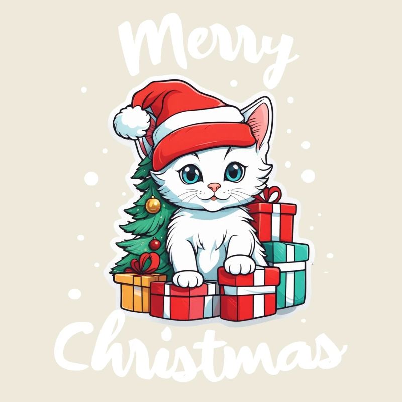 Kitten and Merry Christmas