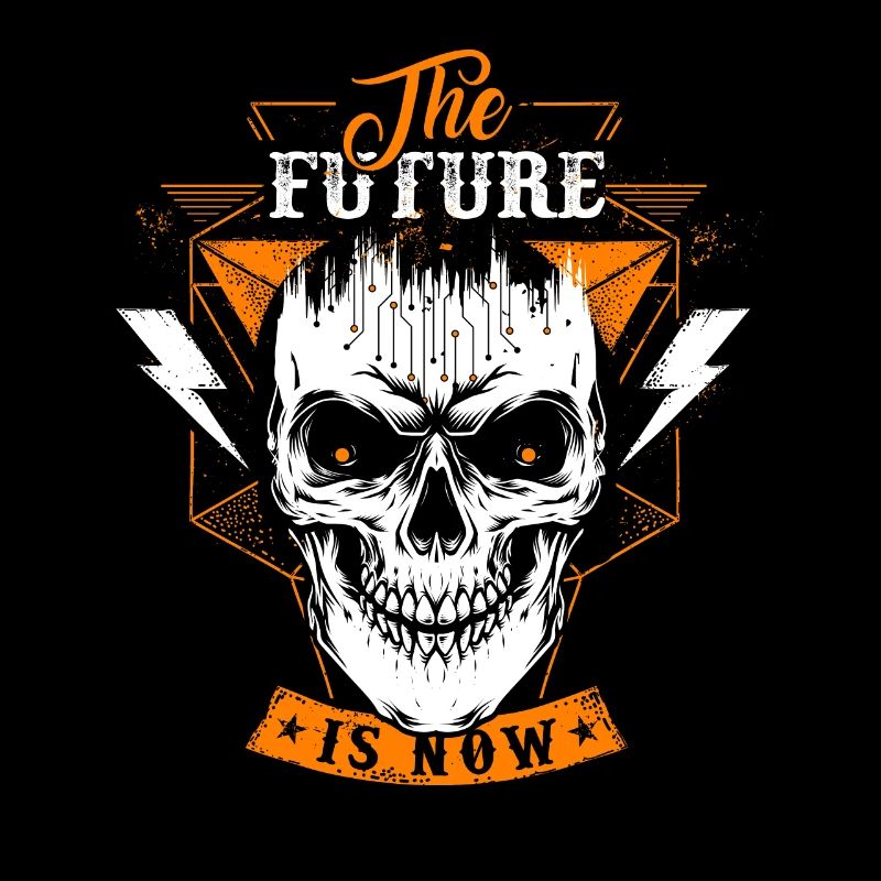 Future is now Orange Skull