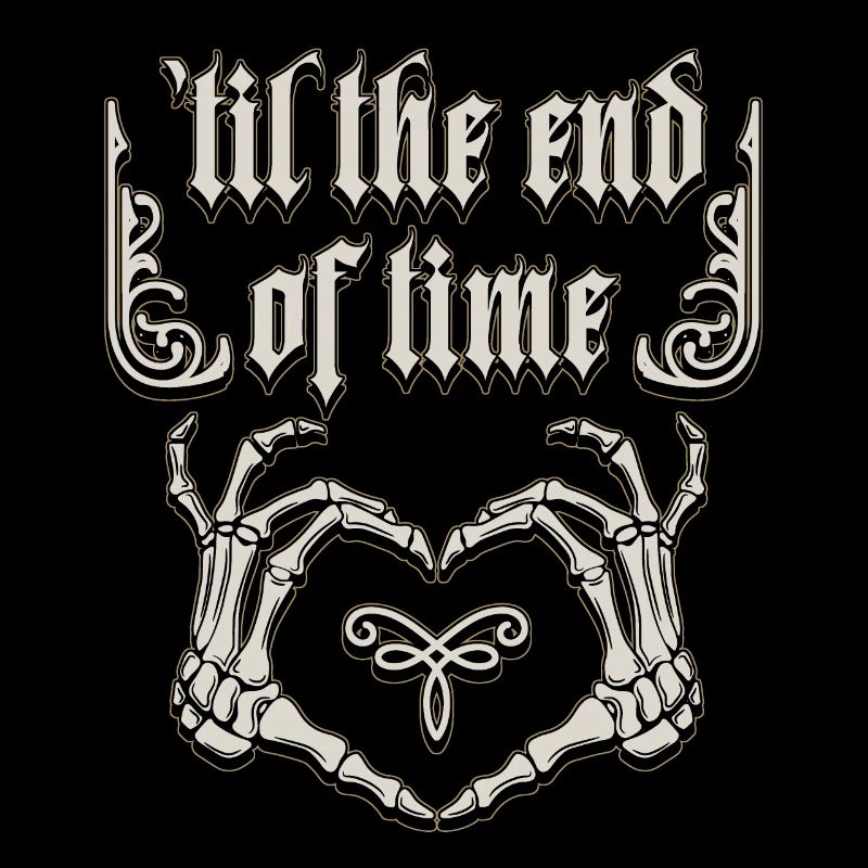Gothic Liebe, Spruch mit Knochenhänden, Skelett
