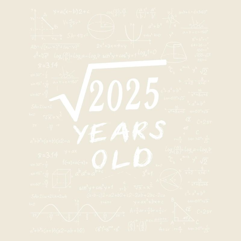 45e Anniversaire 45 ans Racine carrée de 2025 math