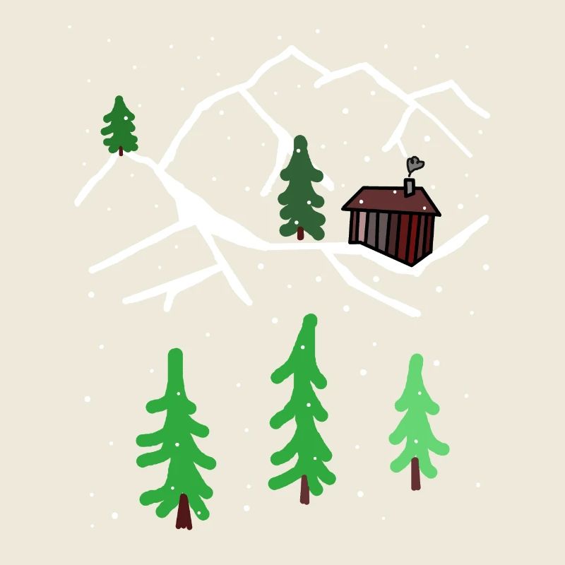 Winter Mountain Hut Solitude Christmas Snow