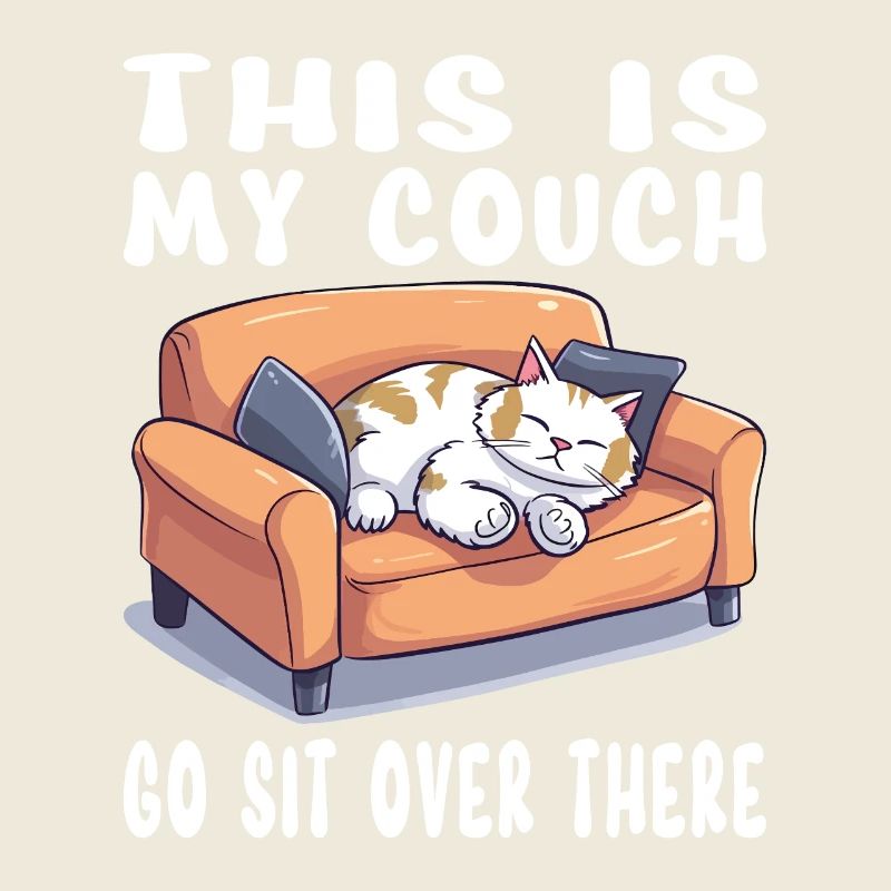 Cat, Couch, Sofa, Funny, Humor, Typical, Cartoon