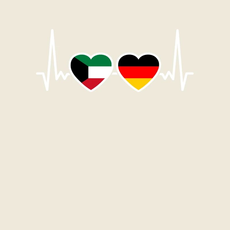 Kuwait, Germany, Heartbeat, Flag, Kuwaiti