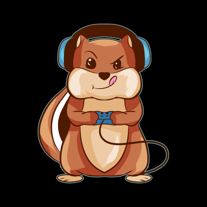 Zocker Eichhörnchen Lustiges Video Gaming