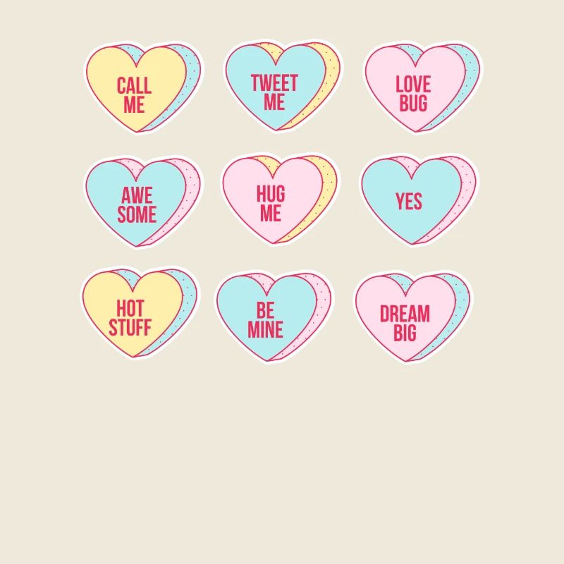 Joyeuse Saint-Valentin Candy Conversation Coeurs