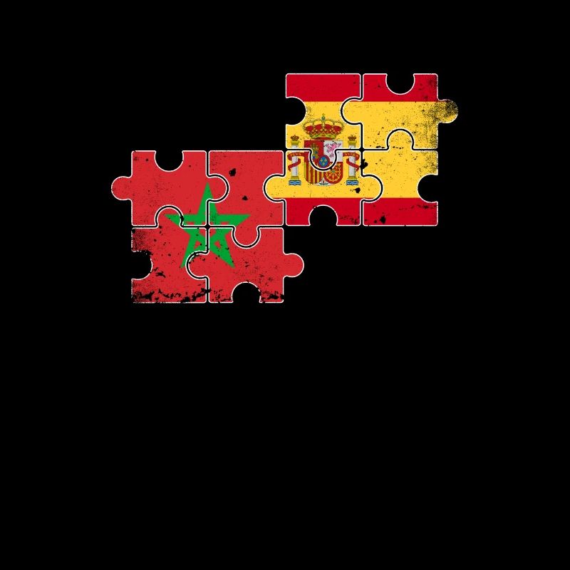 Maroc Espagne Vintage Drapeau Espagnol Marocains