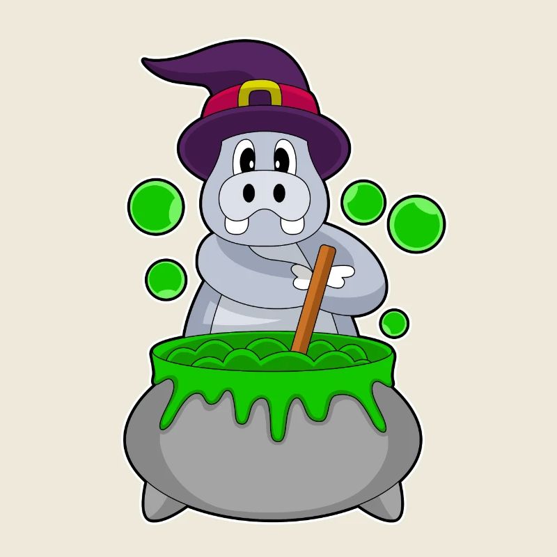 Nilpferd Hexe Zaubertrank