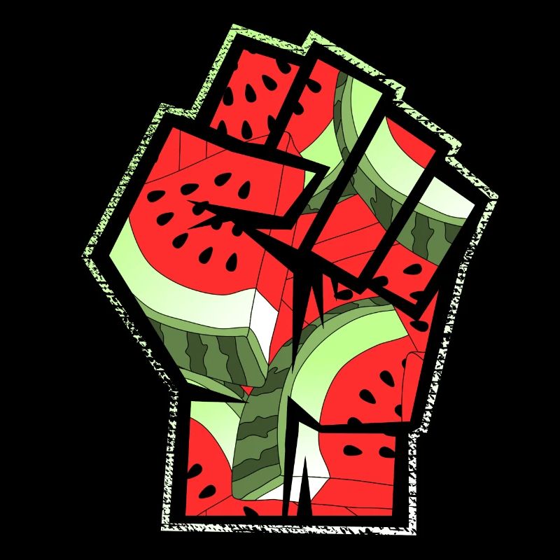Poing de symbole patriotique de pastèque de Palestine libre
