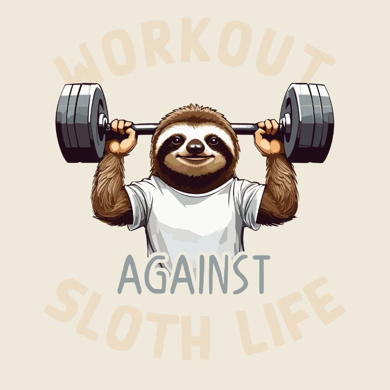 Funny Sloth Workout Gym Saying Design