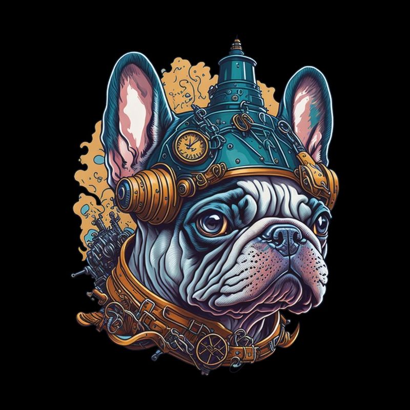 Bouledogue Français dans le Style Steampunk