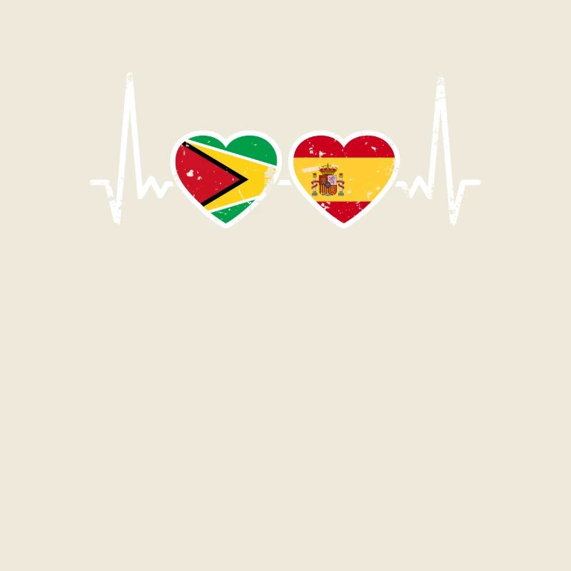 Guyane Espagne Vintage Heartbeat drapeau guyanais