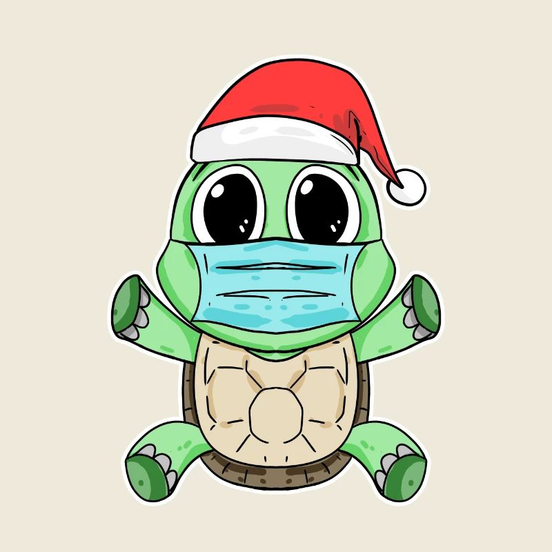 Tortue Noël Drôle