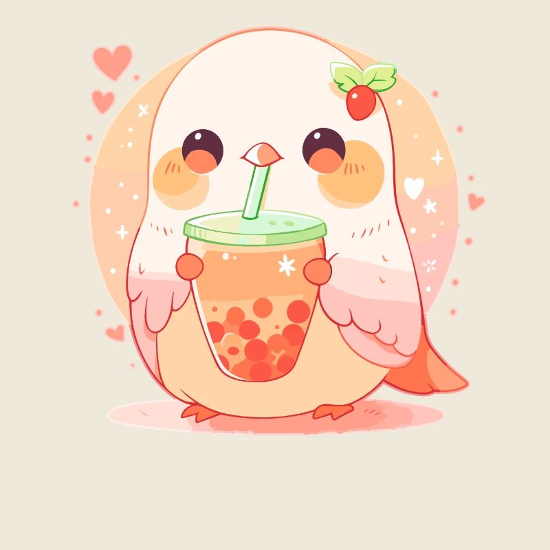 Inséparable kawaii boit Boba Bubble Tea Chibi