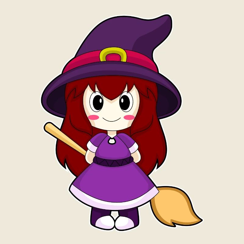Mädchen Halloween Hexe Besen