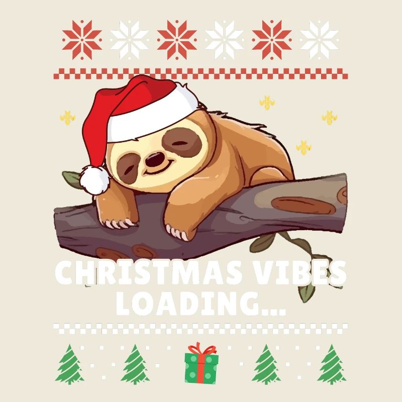 Christmas Vibes Loading - Sloth Ugly Christmas