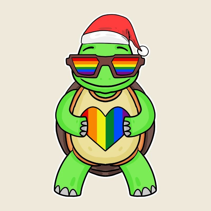Tortue arc-en-ciel Noël