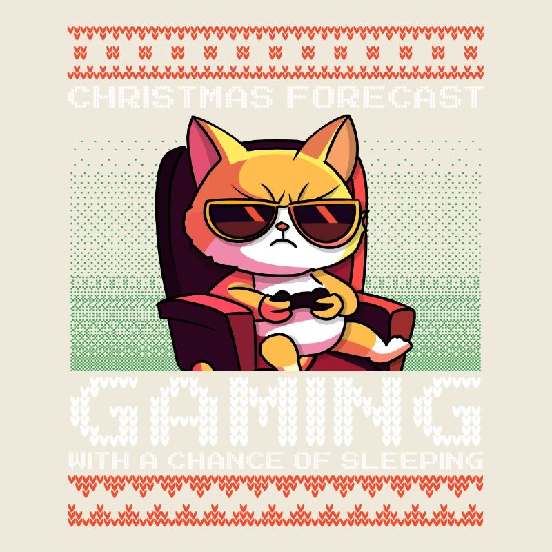 Drôle Noël Prévision Chat De Jeu Laid Noël