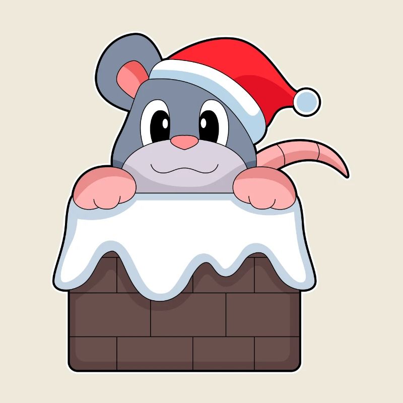 Mur de pierre de Noël de souris