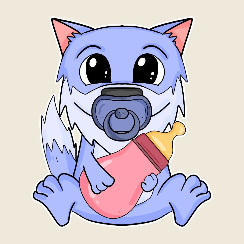 Motif de bébé loup
