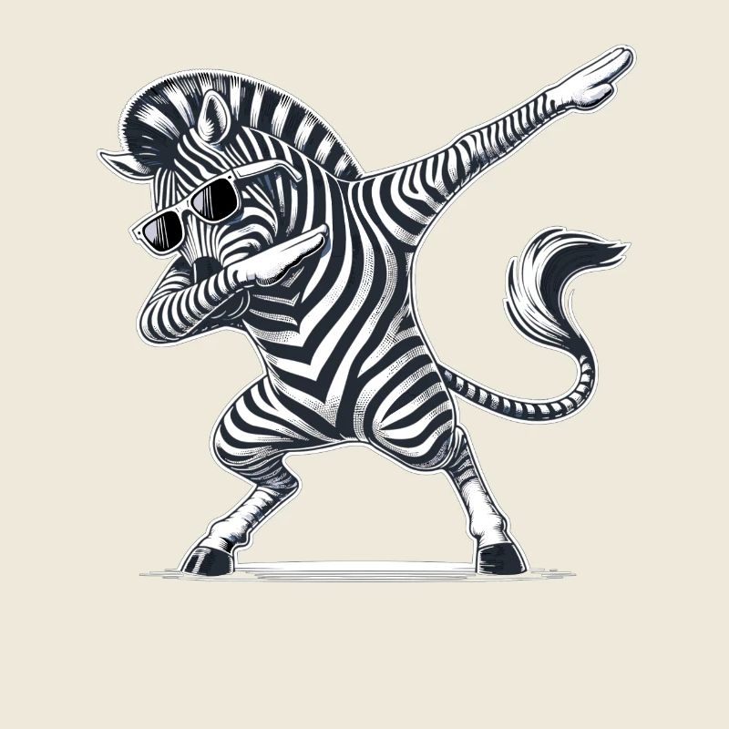 Cooles Zebra Dabbing Tanz Move Zebra