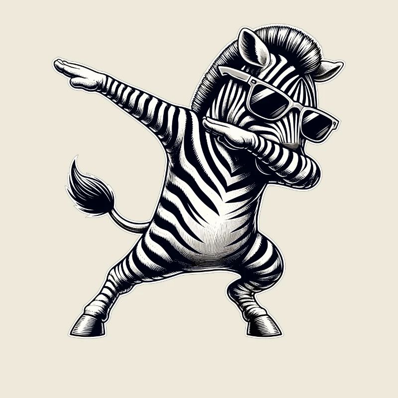 Cooles Zebra Dabbing Tanz Move Zebra
