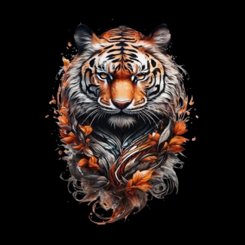 Tiger Head Style Tribal Tattoo