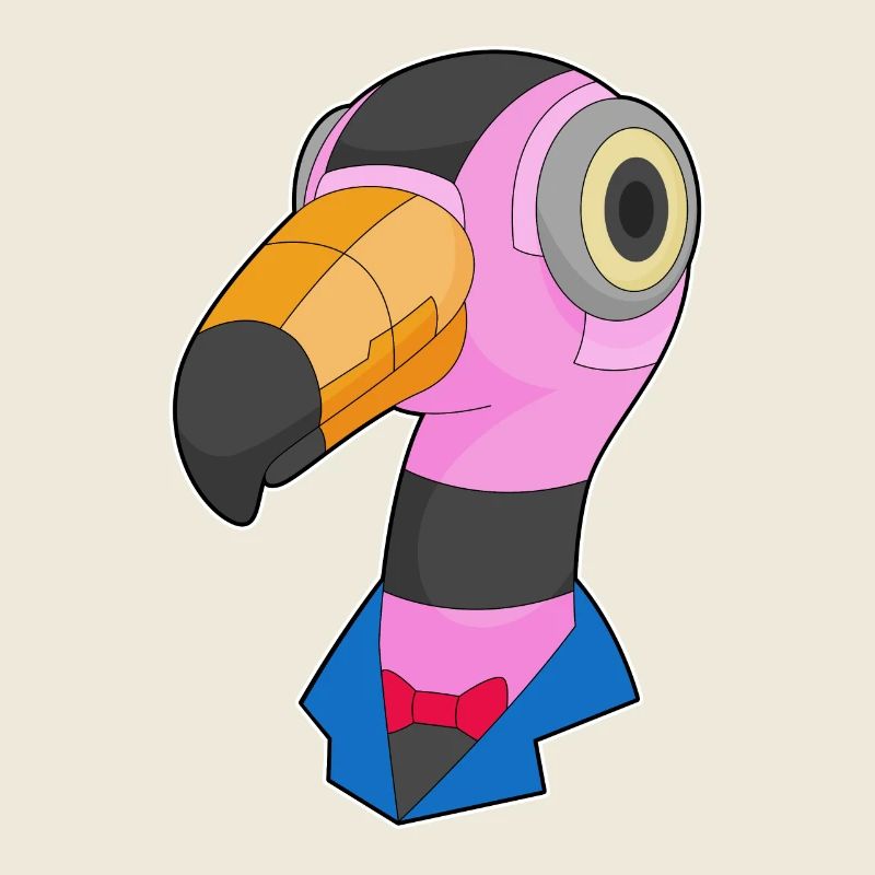 Robot flamant rose