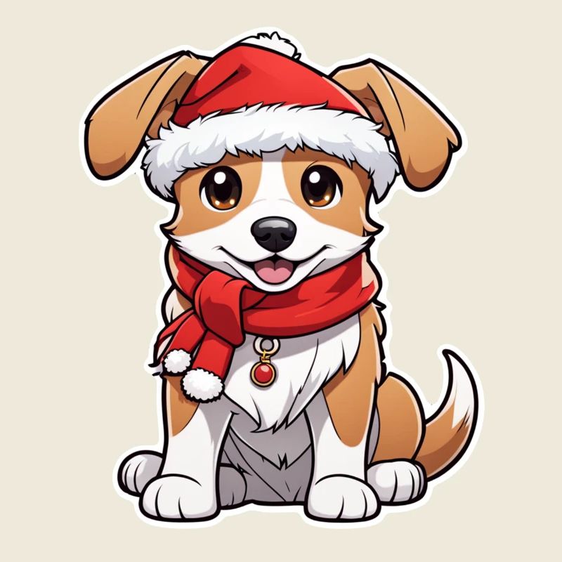 chien avec bonnet de noel