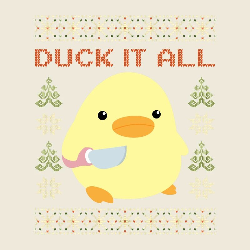 Canard avec couteau Meme - Duck it all Noël moche